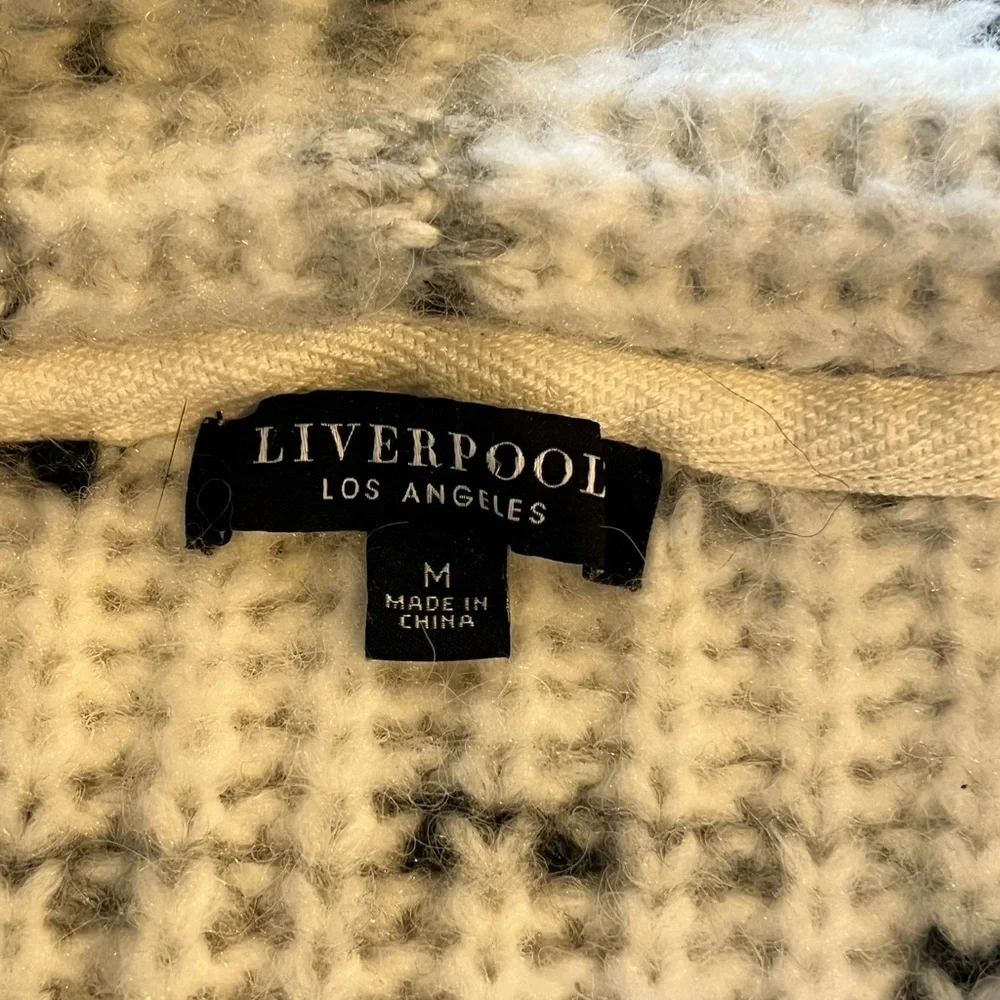 Liverpool White and Black Speckled Cardigan Size M